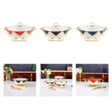 Maxbell Round Chafing Dish Large Capacity Multiuse for Dining Table Festival Wedding red