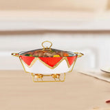Maxbell Round Chafing Dish Large Capacity Multiuse for Dining Table Festival Wedding red