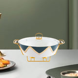 Maxbell Round Chafing Dish Large Capacity Multiuse for Dining Table Festival Wedding green