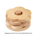 Maxbell Flower Shape Wooden Coasters Housewarming Gifts with Holder for Tea Bar Beech