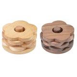 Maxbell Flower Shape Wooden Coasters Housewarming Gifts with Holder for Tea Bar Beech