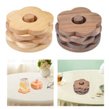 Maxbell Flower Shape Wooden Coasters Housewarming Gifts with Holder for Tea Bar Beech