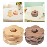 Maxbell Flower Shape Wooden Coasters Housewarming Gifts with Holder for Tea Bar Beech