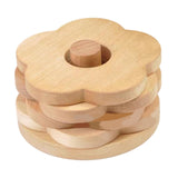 Maxbell Flower Shape Wooden Coasters Housewarming Gifts with Holder for Tea Bar Beech
