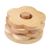 Maxbell Flower Shape Wooden Coasters Housewarming Gifts with Holder for Tea Bar Beech