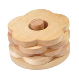Maxbell Flower Shape Wooden Coasters Housewarming Gifts with Holder for Tea Bar Beech