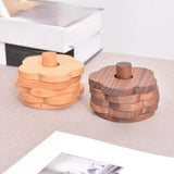 Maxbell Flower Shape Wooden Coasters Housewarming Gifts with Holder for Tea Bar Walnut