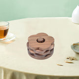 Maxbell Flower Shape Wooden Coasters Housewarming Gifts with Holder for Tea Bar Walnut