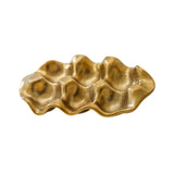 Maxbell Ceramic Egg Holder Practical Egg Tray for Pantry Shelves Drawer Refrigerator gold