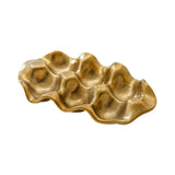 Maxbell Ceramic Egg Holder Practical Egg Tray for Pantry Shelves Drawer Refrigerator gold