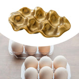 Maxbell Ceramic Egg Holder Practical Egg Tray for Pantry Shelves Drawer Refrigerator gold