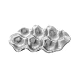 Maxbell Ceramic Egg Holder Practical Egg Tray for Pantry Shelves Drawer Refrigerator silvery