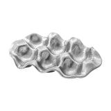 Maxbell Ceramic Egg Holder Practical Egg Tray for Pantry Shelves Drawer Refrigerator silvery