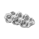 Maxbell Ceramic Egg Holder Practical Egg Tray for Pantry Shelves Drawer Refrigerator silvery