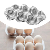 Maxbell Ceramic Egg Holder Practical Egg Tray for Pantry Shelves Drawer Refrigerator silvery