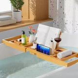 Maxbell Bathtub Tray Bathroom Accessories Extendable for Hotel SPA Relaxing Bathroom