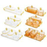 Maxbell Dried Fruit Snack Serving Plate Appetizer Plate for Kitchen Room Home clear S