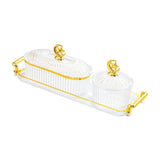 Maxbell Dried Fruit Snack Serving Plate Appetizer Plate for Kitchen Room Home clear S