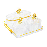 Maxbell Dried Fruit Snack Serving Plate Appetizer Plate for Kitchen Room Home clear M