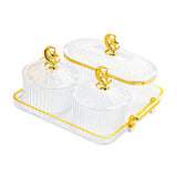 Maxbell Dried Fruit Snack Serving Plate Appetizer Plate for Kitchen Room Home clear M