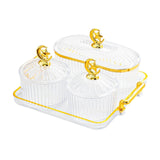 Maxbell Dried Fruit Snack Serving Plate Appetizer Plate for Kitchen Room Home clear M