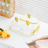 Maxbell Dried Fruit Snack Serving Plate Appetizer Plate for Kitchen Room Home clear M