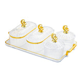 Maxbell Dried Fruit Snack Serving Plate Appetizer Plate for Kitchen Room Home clear L