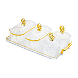 Maxbell Dried Fruit Snack Serving Plate Appetizer Plate for Kitchen Room Home clear L