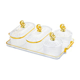 Maxbell Dried Fruit Snack Serving Plate Appetizer Plate for Kitchen Room Home clear L