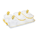 Maxbell Dried Fruit Snack Serving Plate Appetizer Plate for Kitchen Room Home clear L