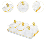 Maxbell Dried Fruit Snack Serving Plate Appetizer Plate for Kitchen Room Home clear L