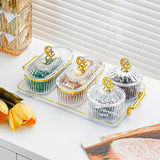 Maxbell Dried Fruit Snack Serving Plate Appetizer Plate for Kitchen Room Home clear L