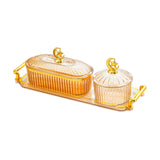 Maxbell Dried Fruit Snack Serving Plate Appetizer Plate for Kitchen Room Home amber S