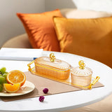 Maxbell Dried Fruit Snack Serving Plate Appetizer Plate for Kitchen Room Home amber S