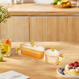 Maxbell Dried Fruit Snack Serving Plate Appetizer Plate for Kitchen Room Home amber S