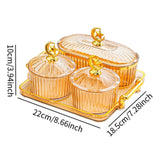 Maxbell Dried Fruit Snack Serving Plate Appetizer Plate for Kitchen Room Home amber M