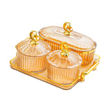 Maxbell Dried Fruit Snack Serving Plate Appetizer Plate for Kitchen Room Home amber M