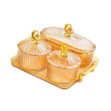 Maxbell Dried Fruit Snack Serving Plate Appetizer Plate for Kitchen Room Home amber M