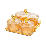 Maxbell Dried Fruit Snack Serving Plate Appetizer Plate for Kitchen Room Home amber M