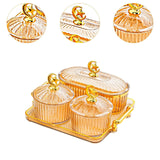 Maxbell Dried Fruit Snack Serving Plate Appetizer Plate for Kitchen Room Home amber M