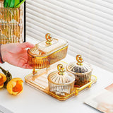 Maxbell Dried Fruit Snack Serving Plate Appetizer Plate for Kitchen Room Home amber M