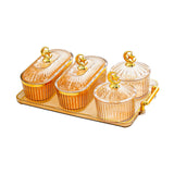 Maxbell Dried Fruit Snack Serving Plate Appetizer Plate for Kitchen Room Home amber L