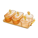 Maxbell Dried Fruit Snack Serving Plate Appetizer Plate for Kitchen Room Home amber L