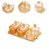 Maxbell Dried Fruit Snack Serving Plate Appetizer Plate for Kitchen Room Home amber L