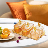 Maxbell Dried Fruit Snack Serving Plate Appetizer Plate for Kitchen Room Home amber L