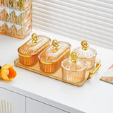 Maxbell Dried Fruit Snack Serving Plate Appetizer Plate for Kitchen Room Home amber L