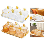Maxbell Dried Fruit Snack Serving Plate Candy Nuts Dish with Lid for Party Appetizer cleat