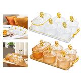 Maxbell Dried Fruit Snack Serving Plate Candy Nuts Dish with Lid for Party Appetizer cleat