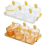 Maxbell Dried Fruit Snack Serving Plate Candy Nuts Dish with Lid for Party Appetizer cleat