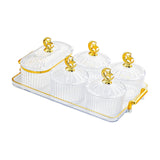 Maxbell Dried Fruit Snack Serving Plate Candy Nuts Dish with Lid for Party Appetizer cleat